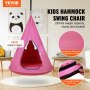 VEVOR Kids Nest -keinutuoli, riippumaton riipputuoli säädettävällä köydellä, riippumaton keinutuoli lapsille sisä- ja ulkokäyttöön (39" D x 52" K), paino 250 paunaa, sensorinen keinu lapsille, vaaleanpunainen