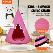 VEVOR Kids Nest Chair, Hanging Hammock Chair with Adjustable Rope, Hammock Chair for Kids Indoor and Outdoor Use (39" D x 52" H), 250lbs Weight Capacity, Pink