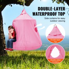 VEVOR Hanging Tree Tent Ceiling Swing Hammock for Kids 46" H x 43.4" Dia. Pink