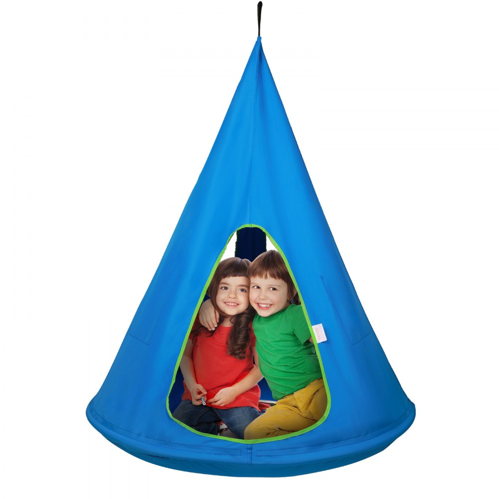 VEVOR Kids Nest Swing Hammock, Hanging Hammock with Adjustable Rope, Hammock Swing for Kids Indoor and Outdoor Use (39" D x 52" H), 250lbs Weight Capacity, Sensory Swing for Kids, Blue