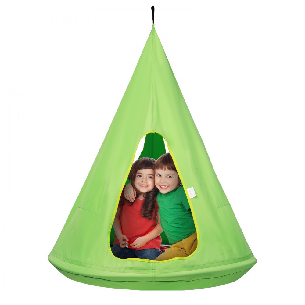 VEVOR Kids Nest gyngestol, hængekøjestol med justerbart reb, hængekøje gyngestol til børn indendørs og udendørs (39" D x 52" H), 250 lbs vægtkapacitet, sensorisk gynge til børn, grøn