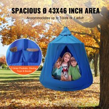 VEVOR Hanging Tree Tent Ceiling Swing Hammock for Kids 46" H x 43.4" Dia. Blue