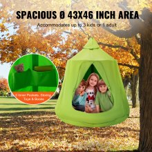 VEVOR Hanging Tree Tent Ceiling Swing Hammock for Kids 46" H x 43.4" Dia. Green