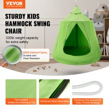 VEVOR Hanging Tree Tent Ceiling Swing Hammock for Kids 46" H x 43.4" Dia. Green