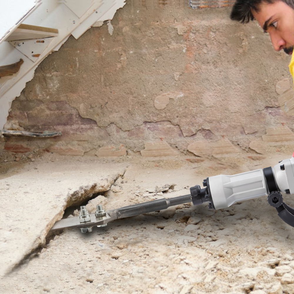 VEVOR SDS Plus Floor Scraper, 3.9\" Wide Blade, 40Cr Steel 9.5\" Long Handle Bit with Point Chisel, Fit SDS-Plus Rotary & Chipping Hammer, for Shoveling Away Tile Grout, Adhesive Wallpaper