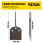 VEVOR clay spade with dimensions 24x10cm and weight 4.30kg.