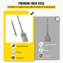 VEVOR Clay Spade, 5.9" x 24.4" SDS Max Shank, 40Cr Steel Jackhammer Bit for Electric Demolition Jack Hammer with Point Chisel, Trenching and Digging Shovel Bit for Clay, Gravel, Frozen Soil