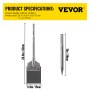 VEVOR Clay Spade, 5.9" x 24.4" SDS Max Shank, 40Cr Steel Jackhammer Bit for Electric Demolition Jack Hammer with Point Chisel, Trenching and Digging Shovel Bit for Clay, Gravel, Frozen Soil