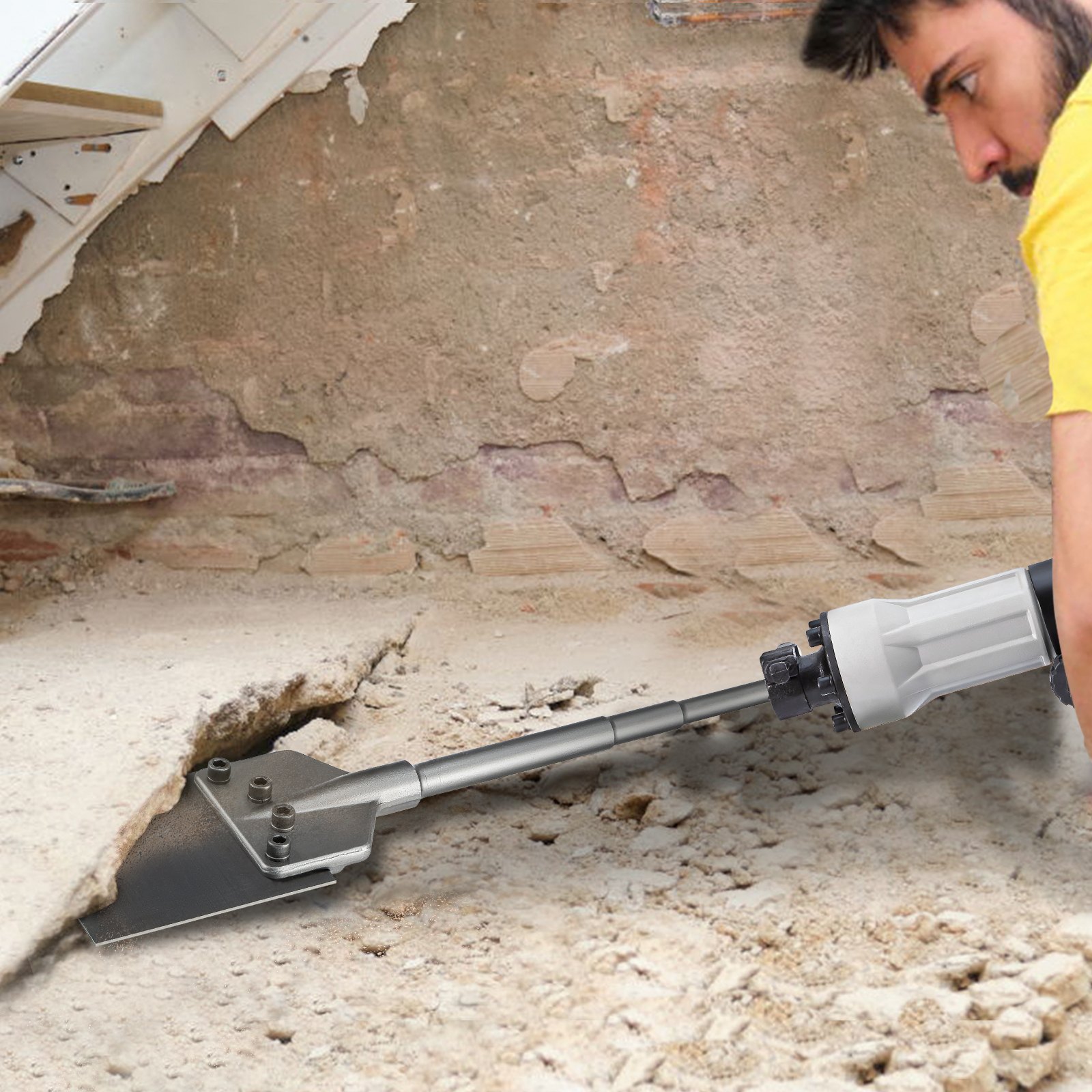 VEVOR Pala de arcilla, vástago SDS Max de 5,9" x 24,4", broca de martillo neumático de acero 40Cr para martillo eléctrico de demolición con cincel de punta, broca de pala para zanjas y excavación para arcilla, grava, suelo congelado