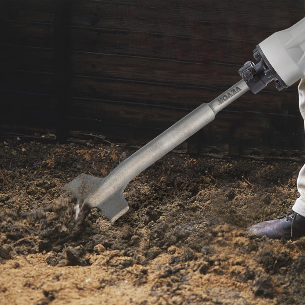 VEVOR Clay Spade, SDS-Max shank, 17" x 4.3" 40Cr Steel Jackhammer Bit with Point Chisel Fit Demolition Jack Hammer, Trenching and Digging Shovel Bit for Clay, Gravel, Frozen Soil, Concrete, Sliver