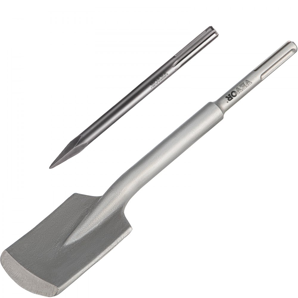 VEVOR Clay Spade, SDS-Max shank, 17" x 4.3" 40Cr Steel Jackhammer Bit with Point Chisel Fit Demolition Jack Hammer, Trenching and Digging Shovel Bit for Clay, Gravel, Frozen Soil, Concrete, Sliver