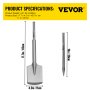VEVOR SDS Max Clay Spade and Tile Thinset Removal Tool with Bull Point Hammer Steel Chisel Bit 17" x 4.3"