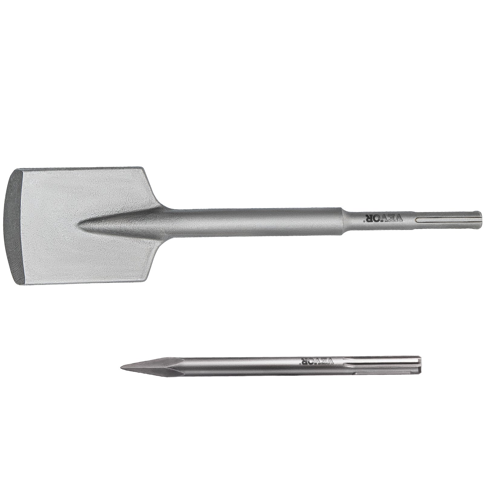 VEVOR SDS Max Clay Spade and Tile Thinset Removal Tool with Bull Point Hammer Steel Chisel Bit 17" x 4.3"