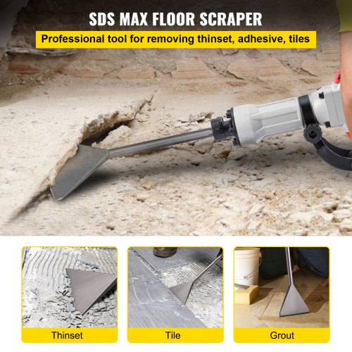 HARFINGTON Hex Shank Floor Scraper Chisel – 23.6" Long, 40Cr Steel For Demolition & Landscaping