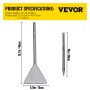 VEVOR SDS Max Floor Scraper, 5.9\" Wide Blade, 40Cr Steel 15.7\" Long Handle Bit w/ Point Chisel, Fit SDS-Max Rotary & Chipping Hammer, for Shoveling Away Tile Grout, Adhesive Wallpaper