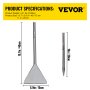 VEVOR Clay Spade, 5.9" x 15.7" SDS Max Shank, 40Cr Steel Jackhammer Bit for Electric Demolition Jack Hammer w/Point Chisel, Trenching and Digging Shovel Bit for Clay, Gravel, Frozen Soil