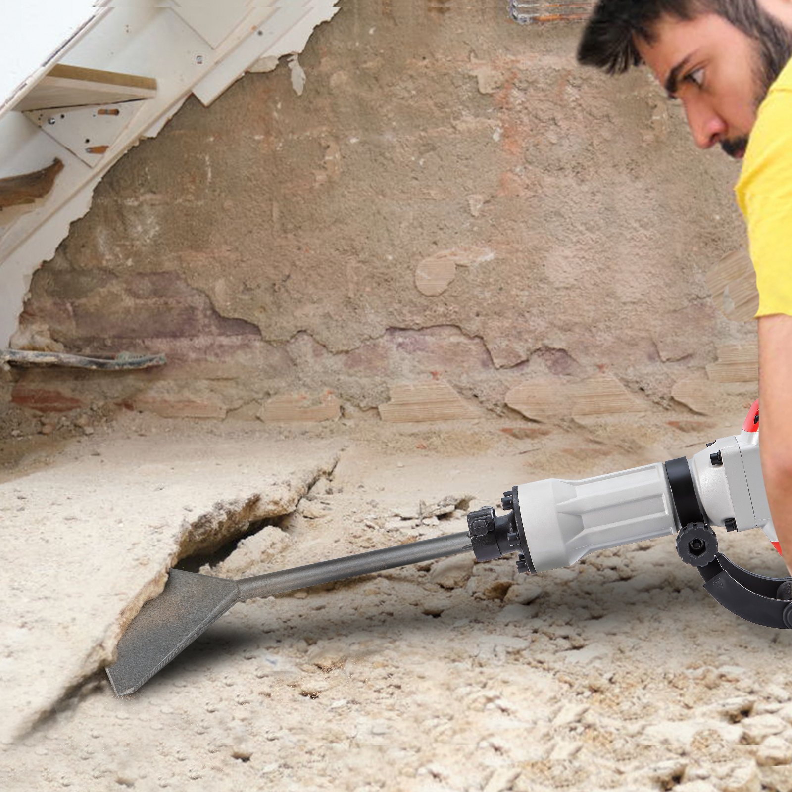 VEVOR Clay Spade, 5.9" x 15.7" SDS Max Shank, 40Cr Steel Jackhammer Bit for Electric Demolition Jack Hammer w/Point Chisel, Trenching and Digging Shovel Bit for Clay, Gravel, Frozen Soil