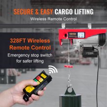 VEVOR Electric Hoist, 1320 lbs Lifting Capacity, 1150W 220V Electric Steel Wire Winch with Wireless Remote Control, 40ft Single Cable Lifting Height & Pure Copper Motor, for Garage Warehouse Factory