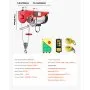 Polipasto eléctrico VEVOR, capacidad de elevación de 600 kg, cabrestante eléctrico de cable de acero de 1150 W y 110 V con control remoto inalámbrico, altura de elevación de cable único de 12 metros y motor de alta calidad, para garaje, almacén o fábrica.