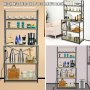 VEVOR Kitchen Baker's Rack with Power Outlets, 6-Tier Industrial Microwave Stand with Hutch & 6 S-Shaped Hooks, Multifunctional Coffee Station Organizer, Utility Kitchen Storage Shelf, Oak