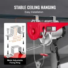 VEVOR 2200 lbs Wireless Attic Lift, 1600W 110V Electric Hoist with Wireless Remote Control, 40ft Single Cable Lifting Height & Pure Copper Motor, for Garage Warehouse Factory