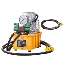 VEVOR Electric Hydraulic Pump, 10000 PSI 750W 110V 488 in³/8L Capacity, Double Acting Solenoid Valve, Electric Driven Hydraulic Pump Power Pack Unit with Pedal Switch for Punching/Bending/Jack Machine