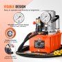 VEVOR electric hydraulic pump features a shockproof pressure gauge, visible window, and lever control.