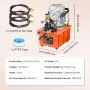VEVOR Electric Hydraulic Pump, 10000 PSI 750W 110V, 488 in³/8L Capacity, Double Acting Manual Valve, Electric Driven Hydraulic Pump Power Pack Unit with Lever Switch for Punching/Bending/Jack Machines