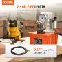 VEVOR electric hydraulic pump with 9.8ft oil pipe for longer distance and safer operation.