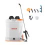 Pulverizador de mochila VEVOR a batería, potente pulverizador eléctrico de mochila de 3,2 galones, 2 varillas retráctiles y 5 boquillas, ajustable de 0 a 90 PSI, 2 horas de autonomía, pulverizador portátil para jardín y césped.