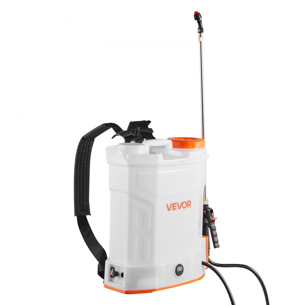 VEVOR Battery Powered Backpack Sprayer, 12L Powerful Electric Backpack Sprayer, 2 Retractable Wands & 5 Nozzles, Adjustable 0-90 PSI, 2 Hour Runtime, Portable Weed Sprayers for Yard Garden Lawn