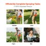 VEVOR Battery Powered Backpack Sprayer, Electric Back Pack Sprayer 4 Gallon, 2 Wands & 8 Nozzles, Adjustable 0-90 PSI, 4H Runtime, Portable Lawn & Garden Sprayers for Weeding, Spraying, Cleaning,Battery kit included