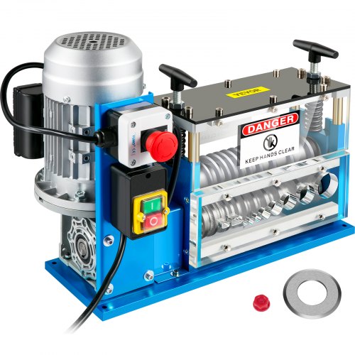 VEVOR Electric Wire Stripping Machine, 0.06-0.15 inch Automatic Copper Cable Stripper, 11 Channels 10 Blades, 75 ft/Minute Wire Stripping Tool for Cutting Different Recycling Copper Wire Types & Sizes