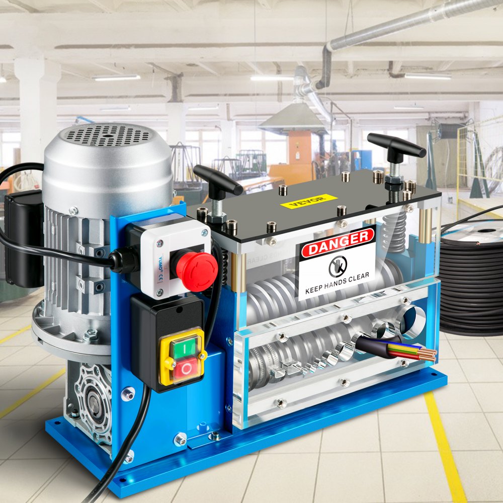 VEVOR Electric Wire Stripping Machine, 1.5 mm-38 mm Wire Stripper Machine, 11 Channels 10 Blades Automatic Wire Stripping Machine, Power Wire Stripping Machine 75ft/Minute, for Recycling Copper Wire