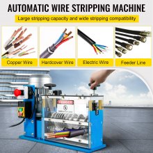 VEVOR Electric Wire Stripping Machine, 0.06 inch-0.15 inch Automatic Wire Stripping Machine, 11 Channels 10 Blades Cable Stripping Machine, Wire Stripping Tool 75 ft/Minute, for Recycling Copper Wire