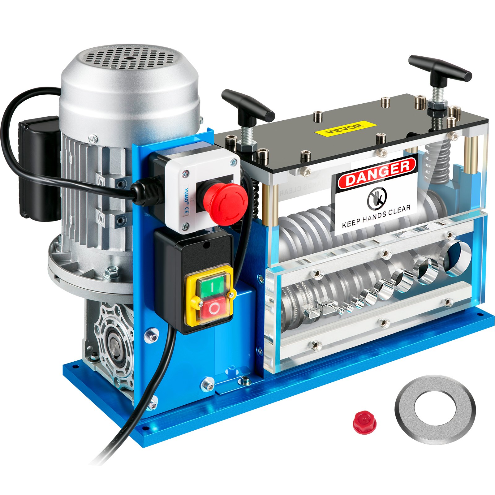 VEVOR Electric Wire Stripping Machine, 1.5-38 mm Automatic Wire Stripping Machine, 11 Channels 10 Blades Cable Stripping Machine, Wire Stripping Tool 2286 cm/Minute, for Recycling Copper Wire