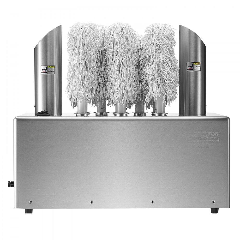 VEVOR Wine Glass Polisher Machine, 8-Brush Glass Polishing Machine, 660 Cups/Hour Electric Commercial Glass Polisher for Champagne Glasses, Beer Cups, Mugs, Perfect for Bar Restaurant Kitchen