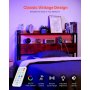 VEVOR Headboard for Full Size Bed, Adjustable Height Headboard with 2 Shelves Storage, Freestanding Head Board with Charging Station and LED Light for Different Bed Frames, Easy Assembly, Brown