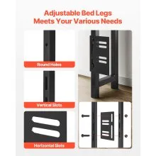 VEVOR Headboard for Full Size Bed, Adjustable Height Headboard with 2 Shelves Storage, Freestanding Head Board with Charging Station and LED Light for Different Bed Frames, Easy Assembly, Brown