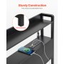 VEVOR Headboard for Queen Size Bed, Adjustable Height Headboard with 2 Shelves Storage, Freestanding Head Board with Charging Station and LED Light for Different Bed Frames, Easy Assembly, Black