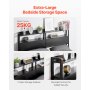 VEVOR Headboard for Queen Size Bed, Adjustable Height Headboard with 2 Shelves Storage, Freestanding Head Board with Charging Station and LED Light for Different Bed Frames, Easy Assembly, Black