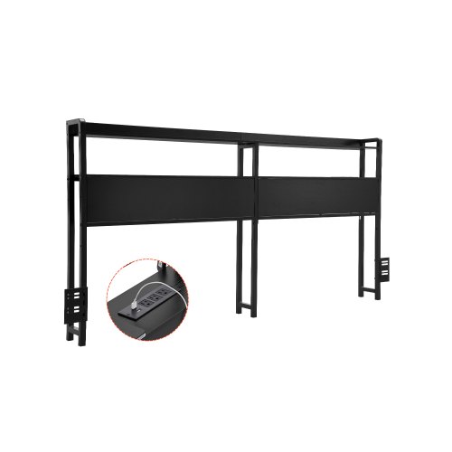 VEVOR Headboard for King Size Bed, Adjustable Height Headboard with 2 Shelves Storage, Freestanding Head Board with Charging Station and LED Light for Different Bed Frames, Easy Assembly, Black