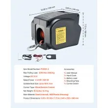 VEVOR Electric Boat Winch, 12V DC 300W, Reversible Electric Trailer Winch for Boats Up to 2000 lbs, Power-in, Power-Out, and Freewheel Operations for Boats with Wired Remote Control & Hand Crank