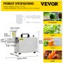 VEVOR Commercial Wheatgrass Juicing Machine, 80% Juice Yield, Slow Masticating Juicer Extractor with 100W 75RPM Quiet Motor, Stainless Steel Portable Cold Press with Reverse Function Pusher Cup Brush
