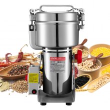 VEVOR Electric Grain Mill Grinder, 1000g Commercial Spice Grinders, High Speed 3000W Stainless Steel Pulverizer Powder Machine, for Dry Grains, Spices, Cereals, Coffee, Corn & Pepper, Swing Type
