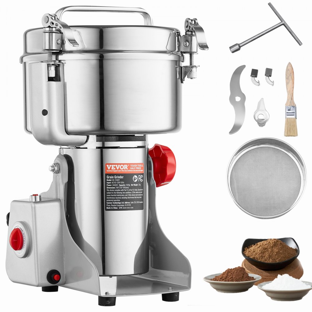 VEVOR 2000g Commercial Spice Grinder Electric Grain Mill Grinder High Speed