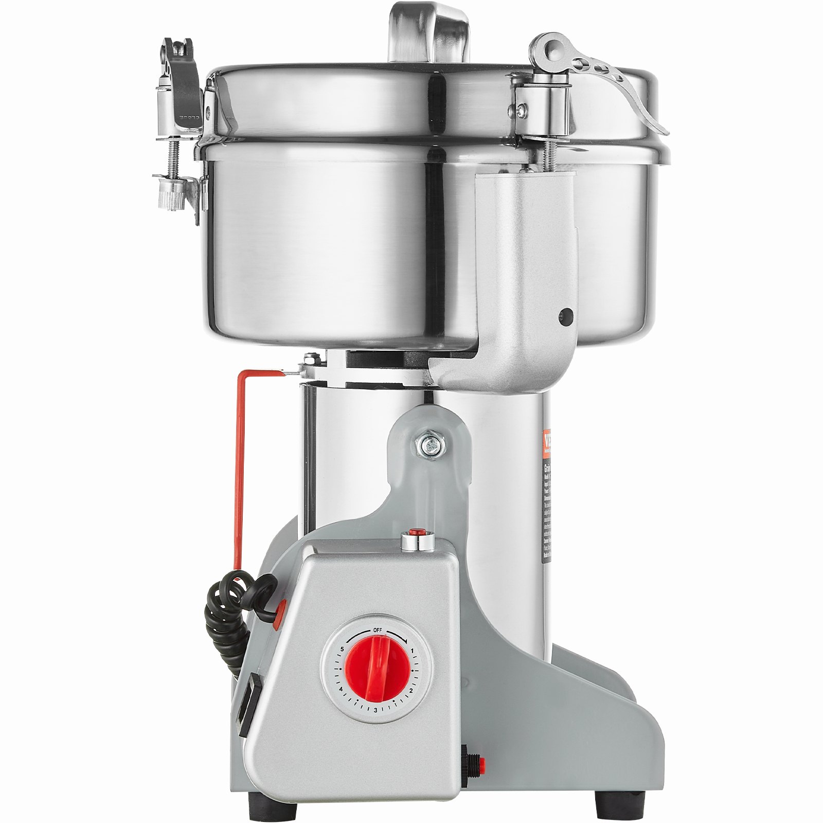 VEVOR 2500g Electric Grain Mill Grinder, High Speed 3400W Commercial Spice Grinders, Stainless Steel Pulverizer Powder Machine, for Dry Grains Spices Cereals Coffee Corn Pepper, Swing Type