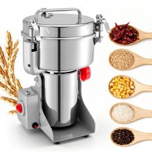 VEVOR 2500g Electric Grain Mill Grinder, 3400W 32000RPM High Speed Spice Corn Dry Grinding Machine, Stainless Steel Pulverizer Powder Machine for Dried Grains Coffee Beans Spices Nuts (270° Swing Type)
