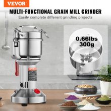 VEVOR 300g Commercial Spice Grinder Electric Grain Mill Grinder High Speed