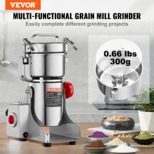 VEVOR 300g Commercial Spice Grinder Electric Grain Mill Grinder High Speed